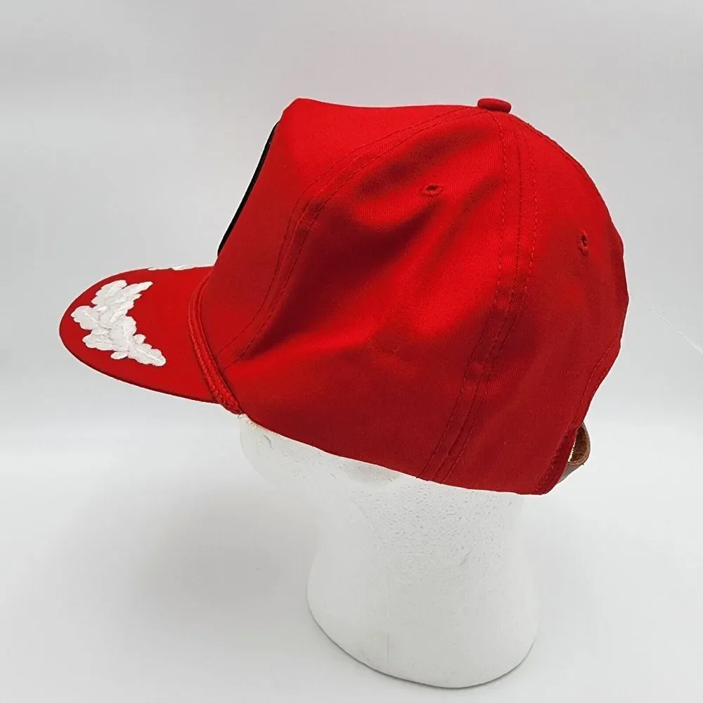 Vintage 90s Adhesive Services Company Houston Texas Red‎ Hat Cap Made In USA